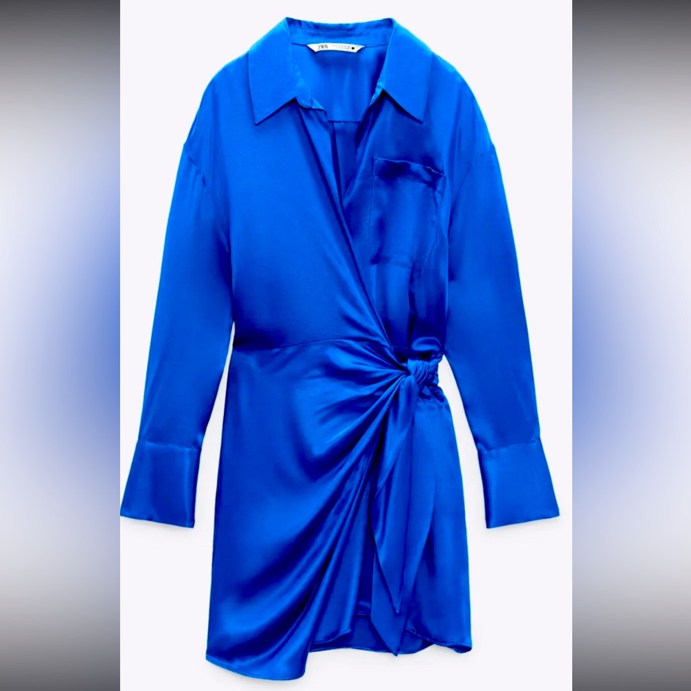 ZARA Satin Effect Wrap Dress
